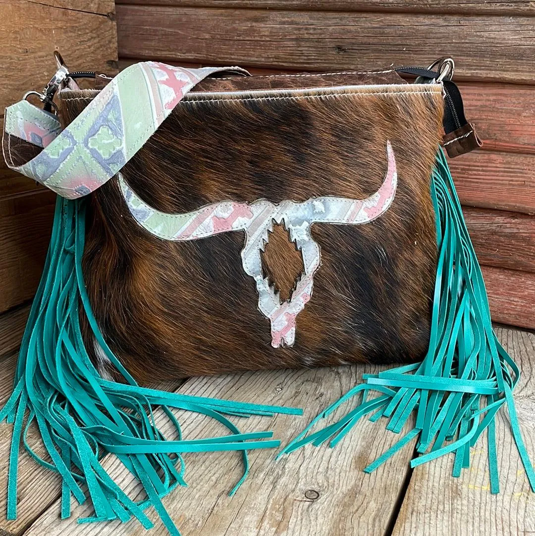 006 Maren - Red Brindle w/ Watermelon Wine Skull Design