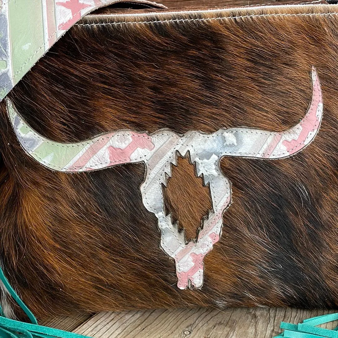 006 Maren - Red Brindle w/ Watermelon Wine Skull Design