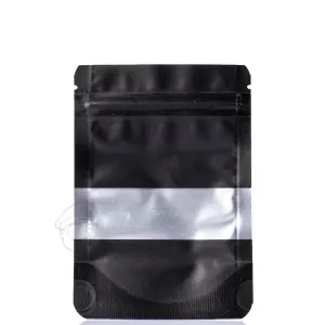 10pk Smell Proof Bags Window 12cm x 9cm Black