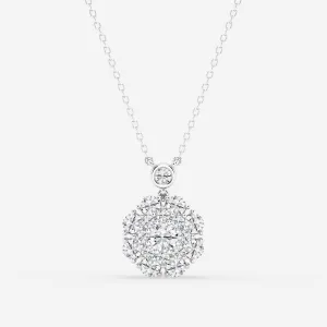 1.51 TCW Round Moissanite Diamond Vintage Multidimensional Pendant Necklace