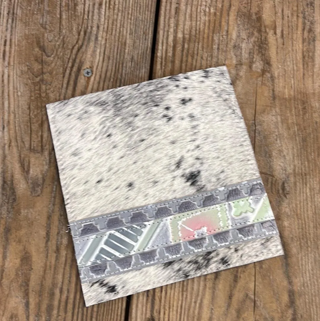 165 Checkbook Cover - Black & White w/ Watermelon Wine