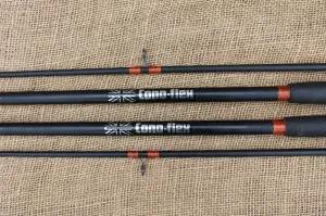 2 x Cono - Flex Old School Vintage Carp Fishing Rods. 11'. Circa 1970-870s.