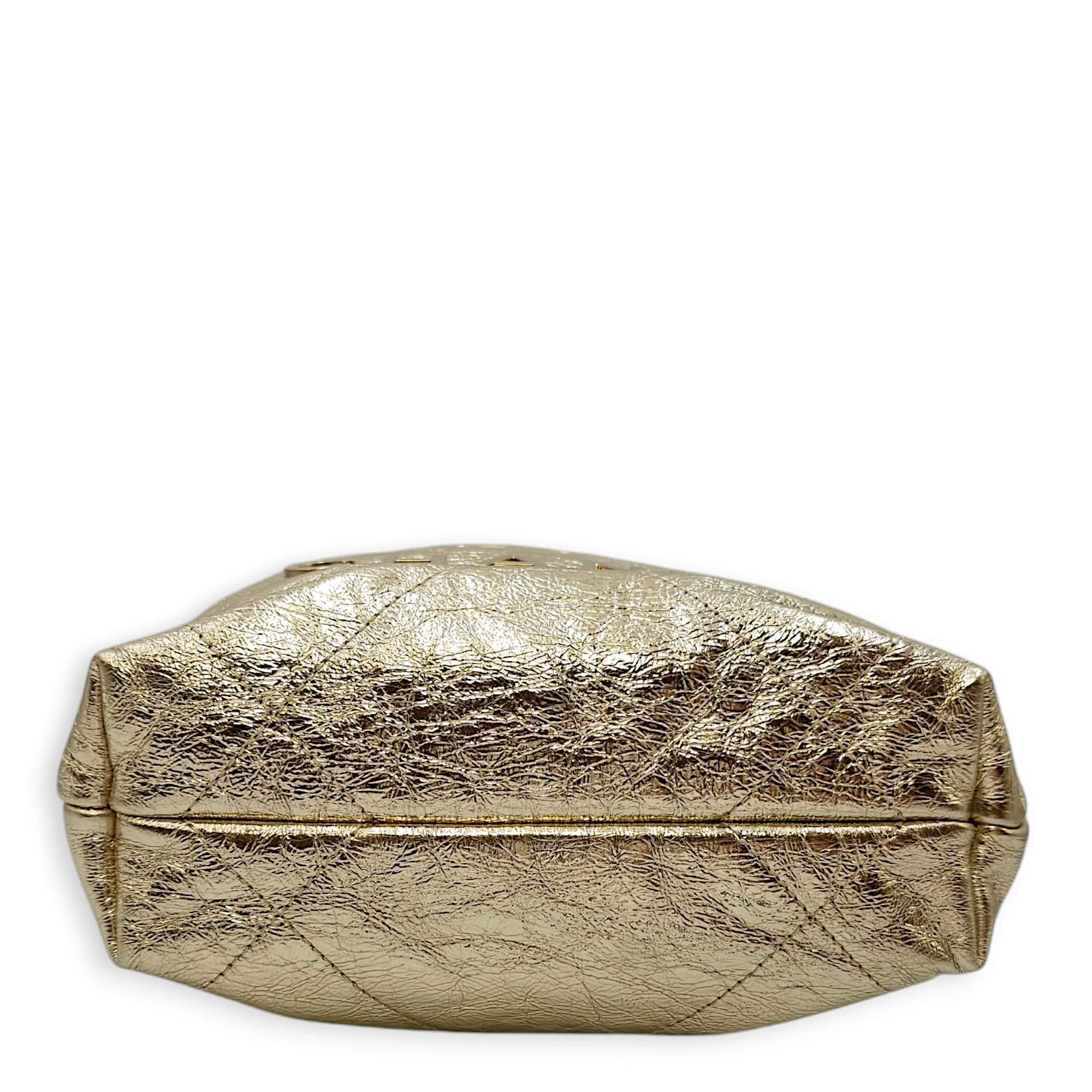 22 Tote Mini Gold Crossbody Bag in Canvas, Gold hardware