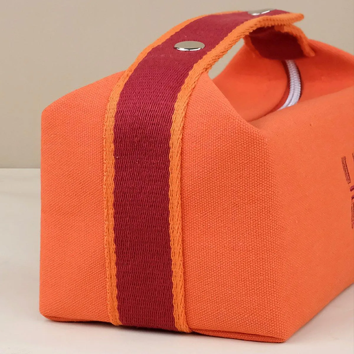 2PCS Portable Canvas Cosmetic Bag Wash Bag Travel Organizer Handbags Women Girl
