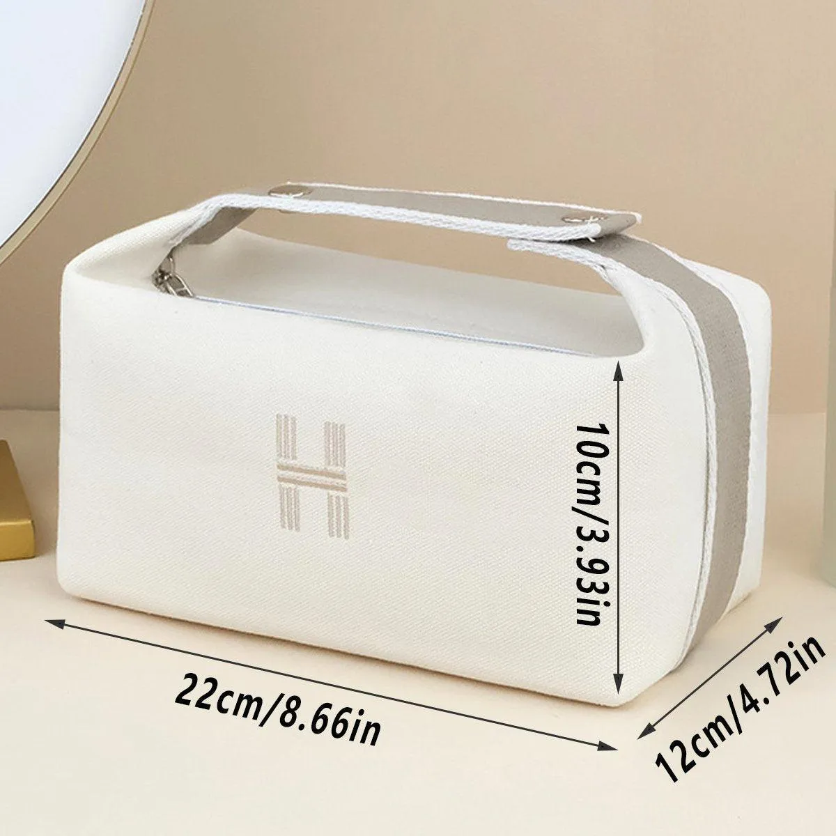 2PCS Portable Canvas Cosmetic Bag Wash Bag Travel Organizer Handbags Women Girl