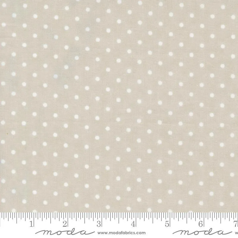 3 Sisters Favorite Vintage Linens by Moda Fabrics  POLKA DOTS/GREY