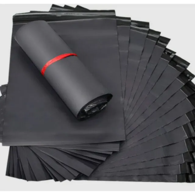 50 Micron Black Plain Courier Bag With SK POD (Multiple Time Used Pod)  (Pack of 2000)