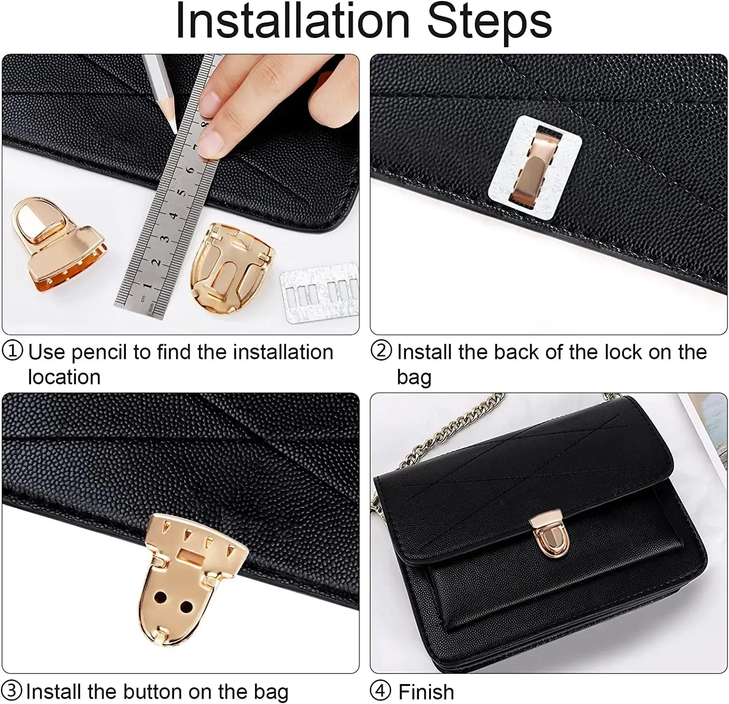 5PCS Metal Bag Locks – Durable Snap Clasps for Handbags & DIY Crafts™