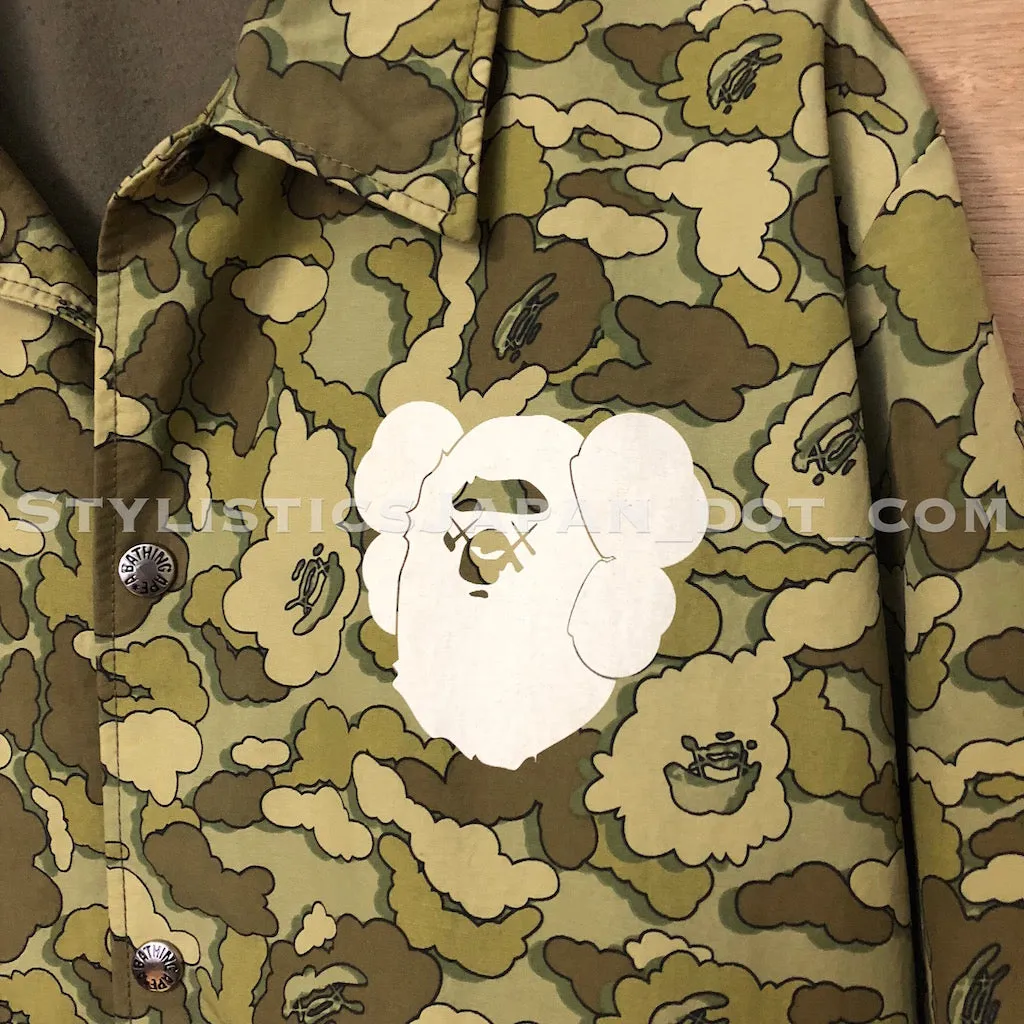 A Bathing Ape Bape x Kaws Cloud Camo Nylon Coaches Jacket Olive M