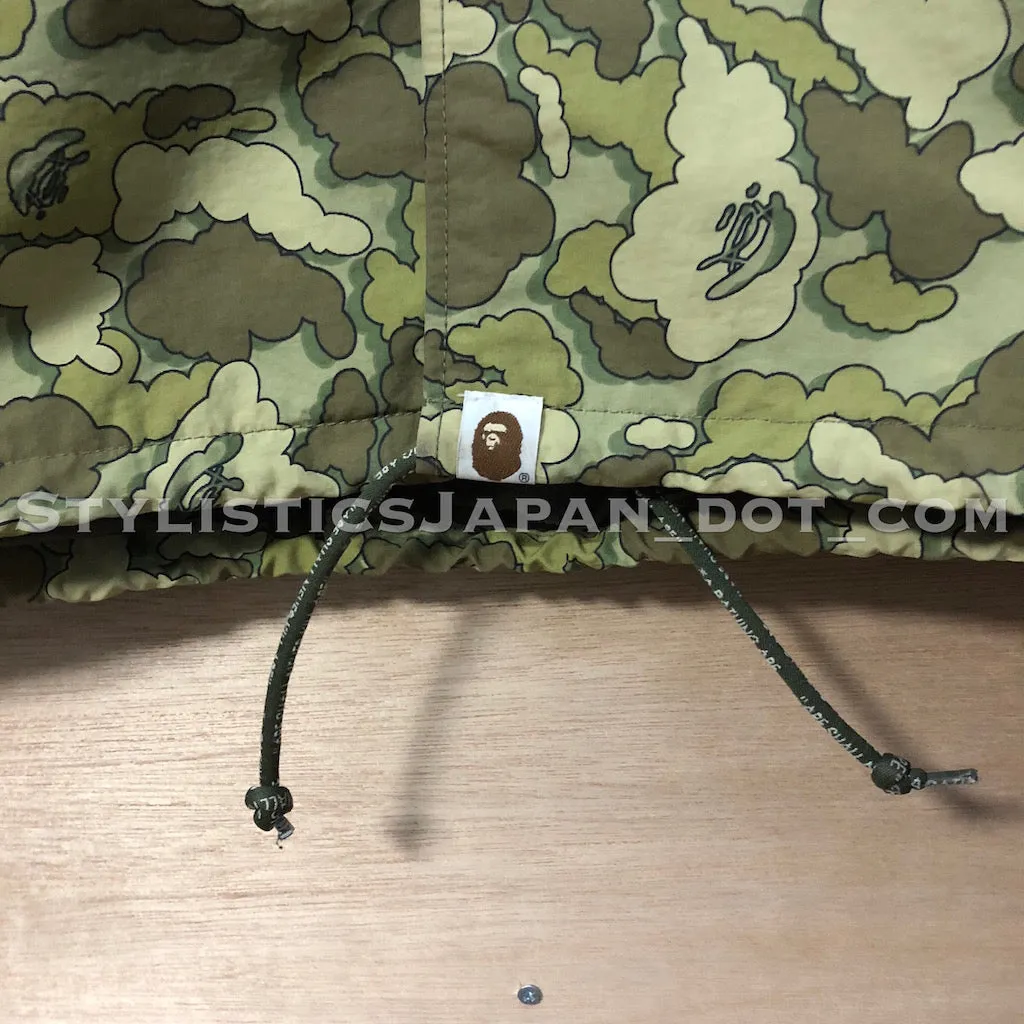 A Bathing Ape Bape x Kaws Cloud Camo Nylon Coaches Jacket Olive M
