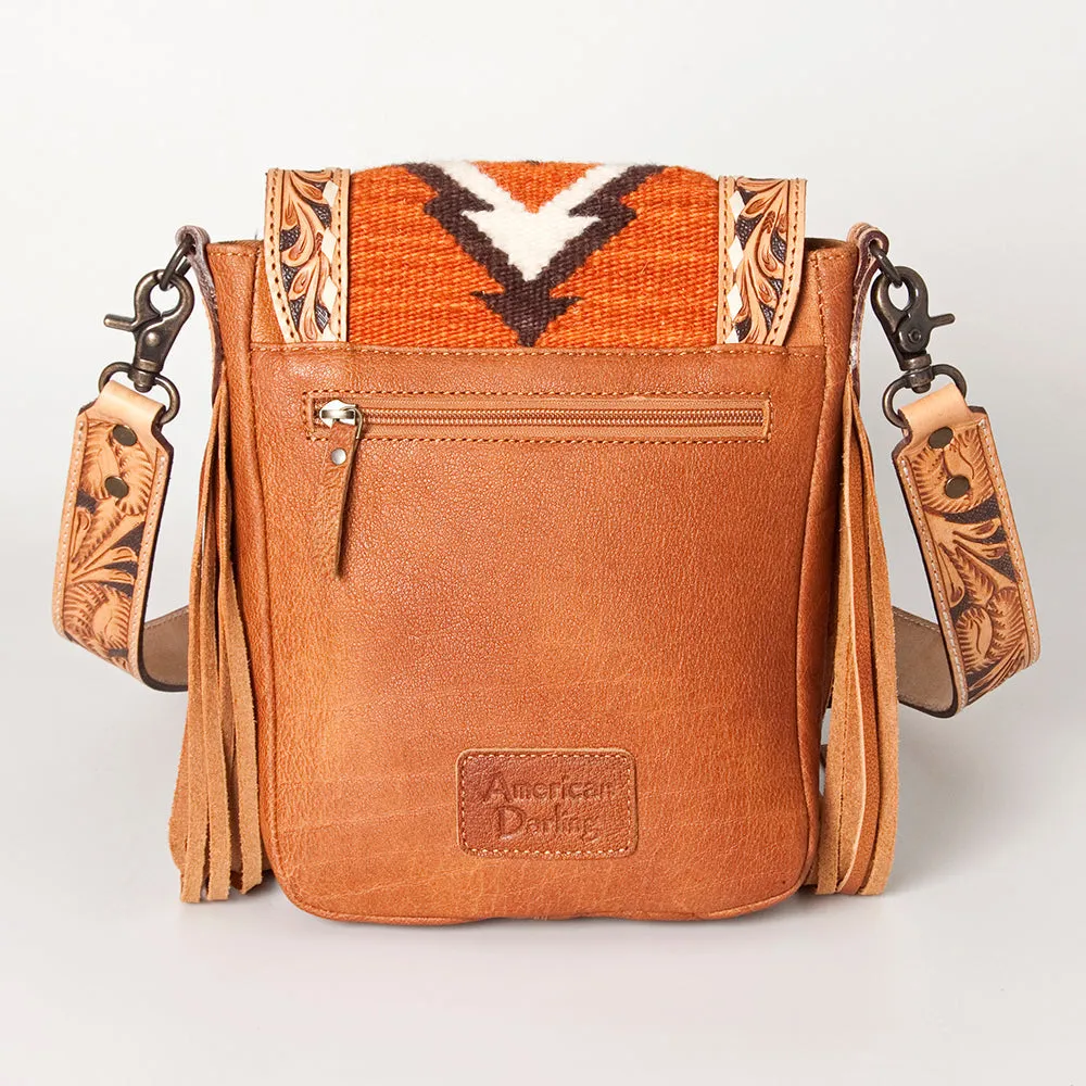 ADBG856C American Darling Hand Tooled Saddle Blanket Hair On Genuine Leather Women Bag Western Handbag Purse