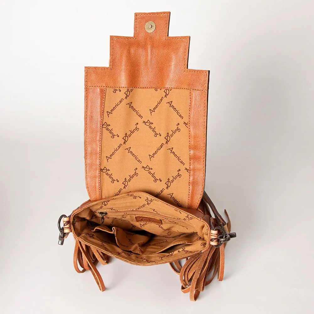 ADBG856C American Darling Hand Tooled Saddle Blanket Hair On Genuine Leather Women Bag Western Handbag Purse