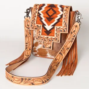 ADBG856C American Darling Hand Tooled Saddle Blanket Hair On Genuine Leather Women Bag Western Handbag Purse