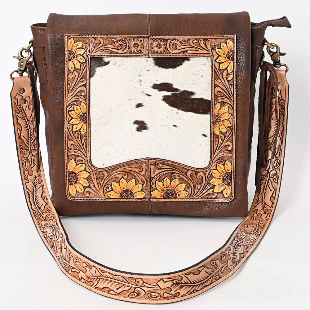 ADBGA337 American Darling Hand Tooled Hair On Genuine Leather Women Bag Western Handbag Purse