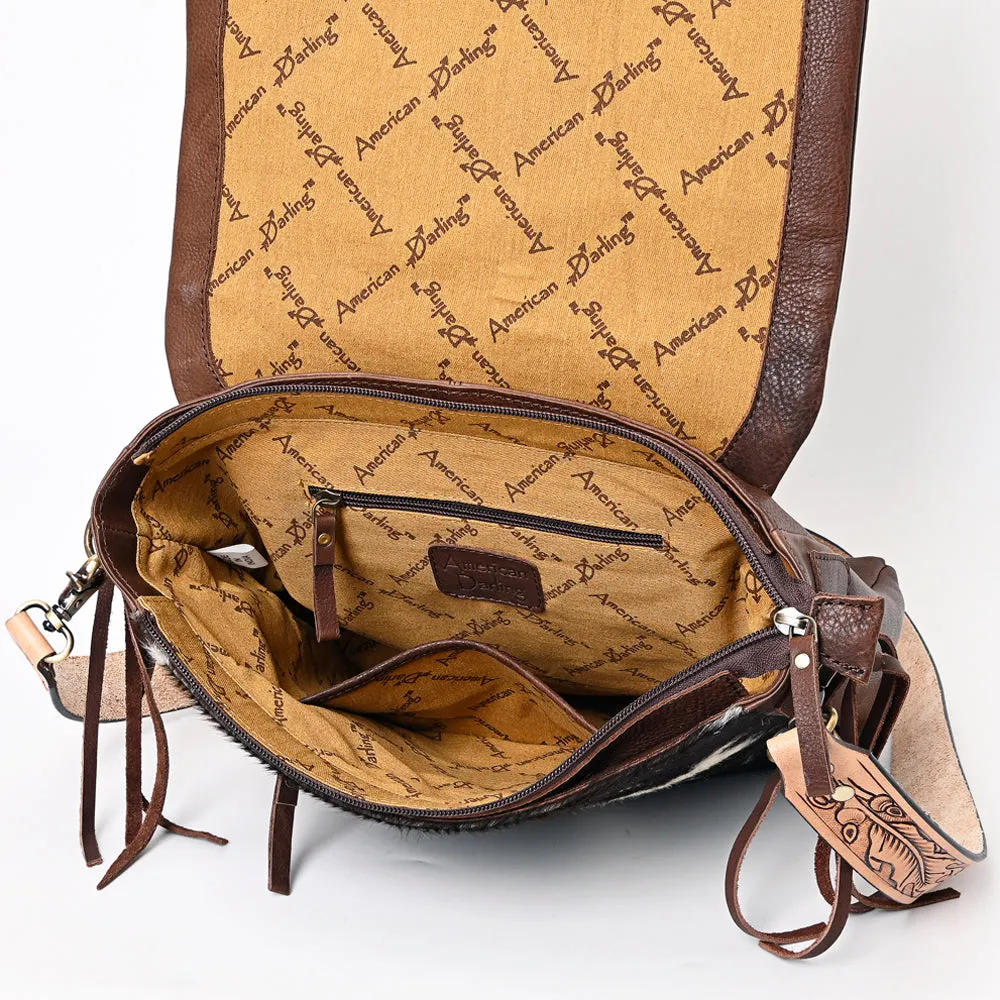 ADBGA337 American Darling Hand Tooled Hair On Genuine Leather Women Bag Western Handbag Purse