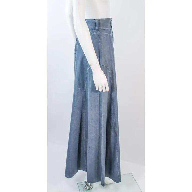ALICE BLAINE Vintage Denim Maxi Skirt | Size US 4 - EU 34