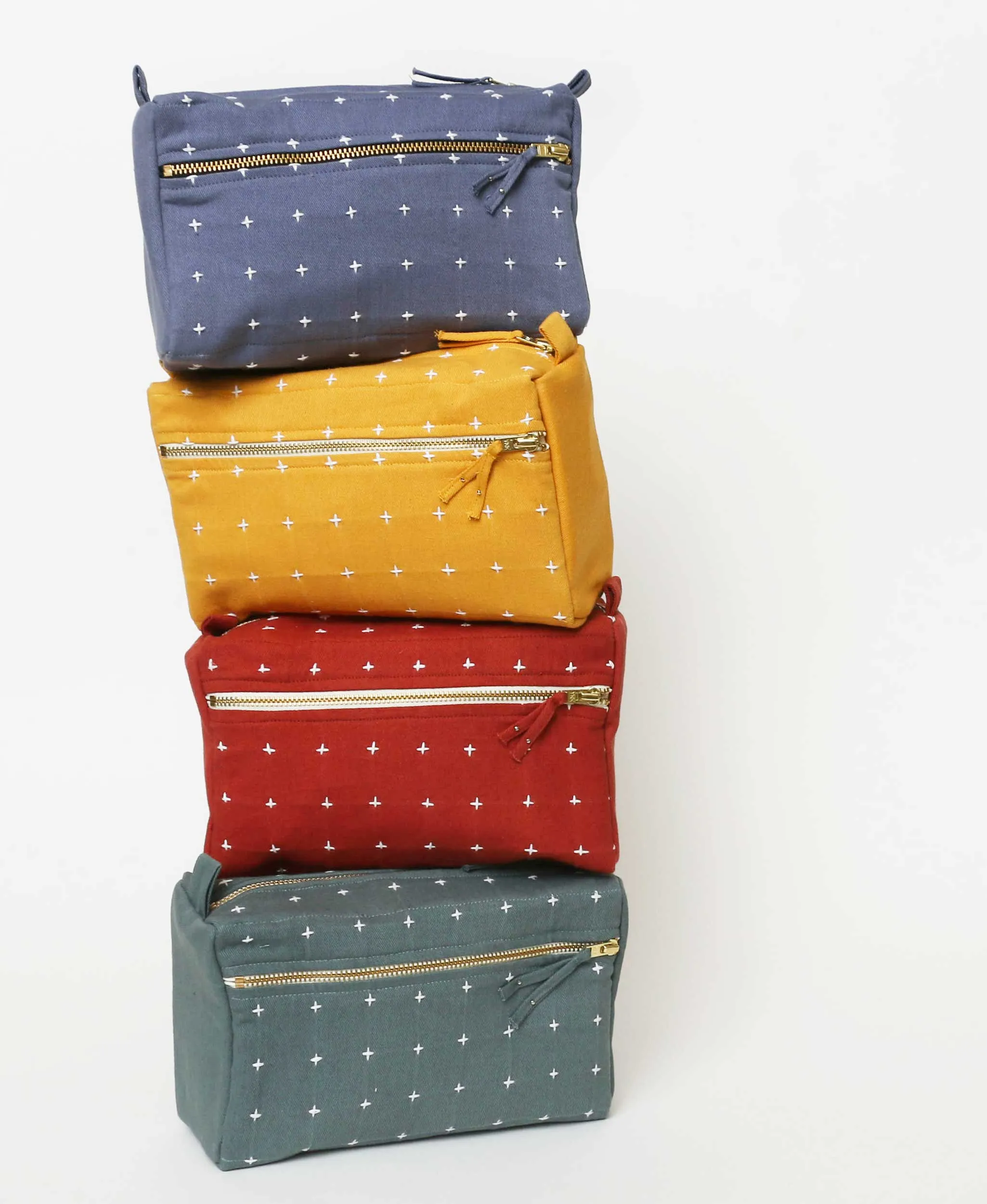 Anchal Cross-Stitch Toiletry Bag | Mustard