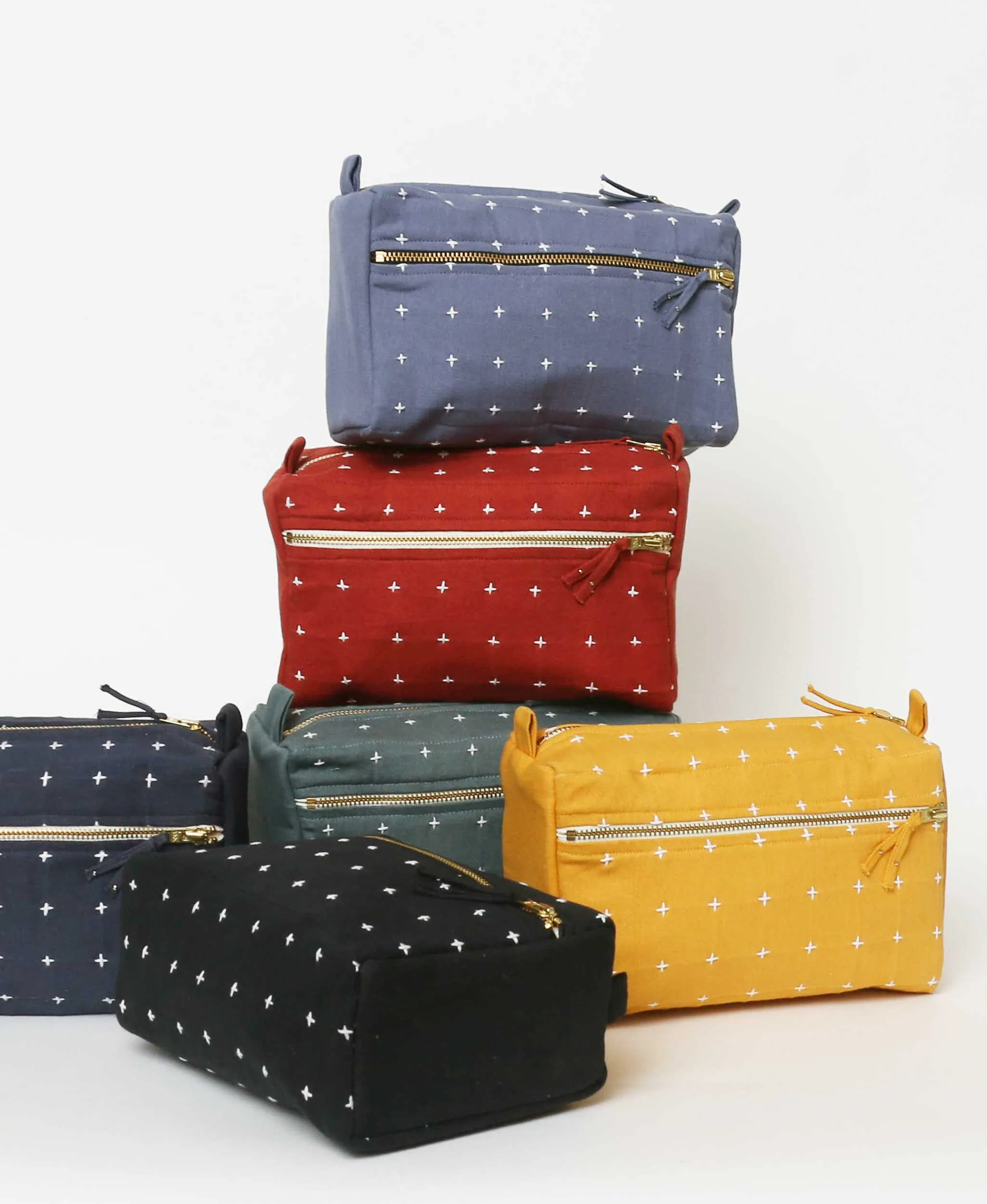 Anchal Cross-Stitch Toiletry Bag | Mustard