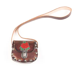 AP32  Little Antique Finish Crossbody Purse w/ Roses