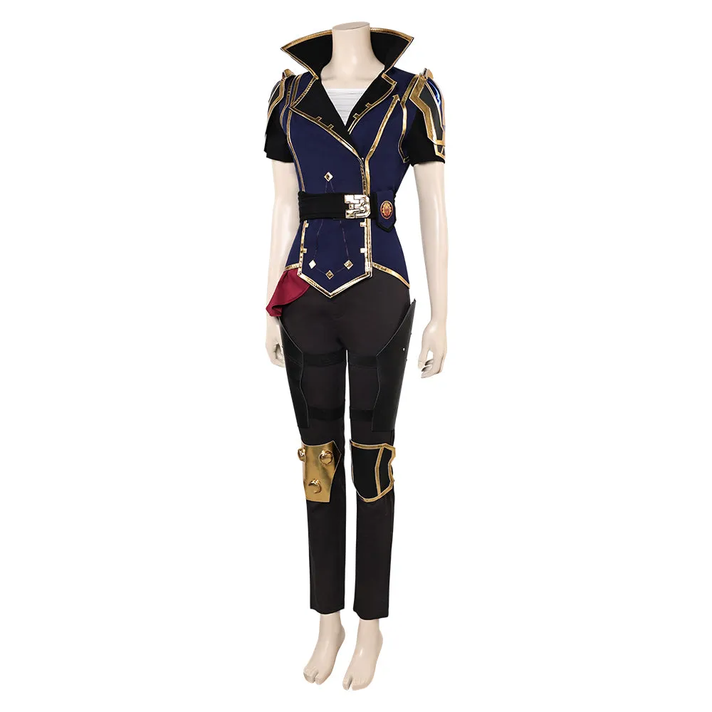 Arcane: League of Legends Season 2 Vi Blue Outfit Cosplay Costume Halloween Carnival Suit