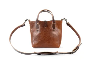AVERY LEATHER TOTE BAG - MINI CROSSBODY - COGNAC BISON