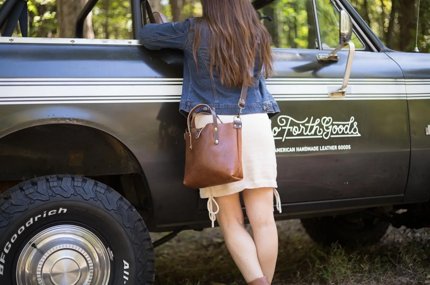 AVERY LEATHER TOTE BAG - MINI CROSSBODY - COGNAC BISON