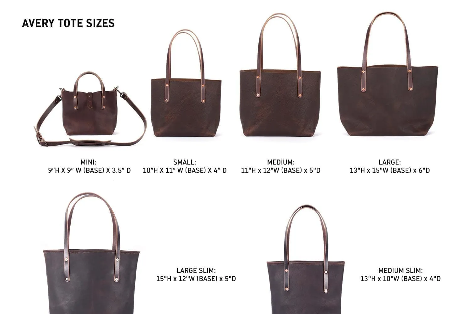 AVERY LEATHER TOTE BAG - MINI CROSSBODY - LEAD GRAY