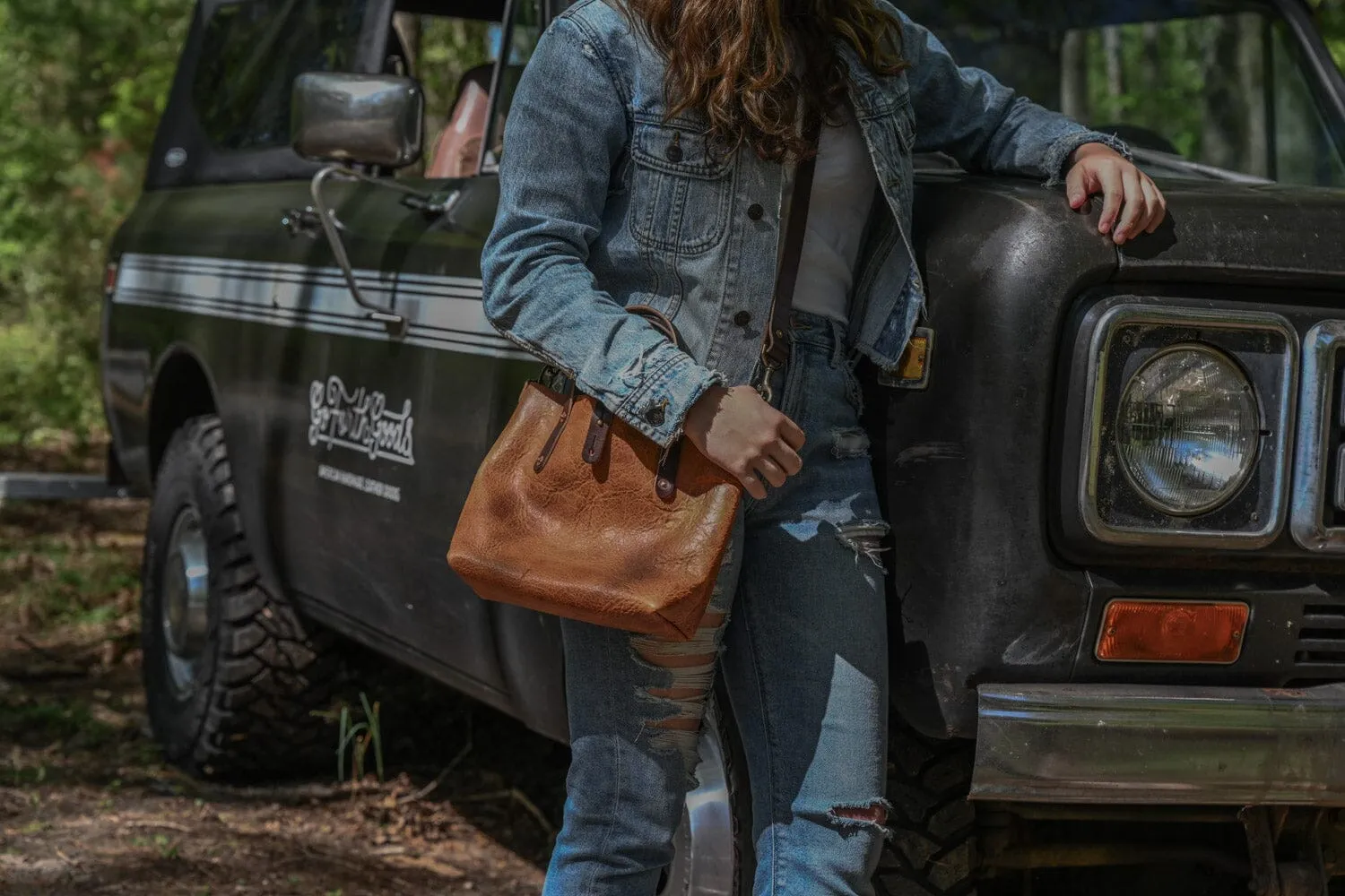 AVERY LEATHER TOTE BAG - MINI CROSSBODY - PEANUT BISON - IN STOCK