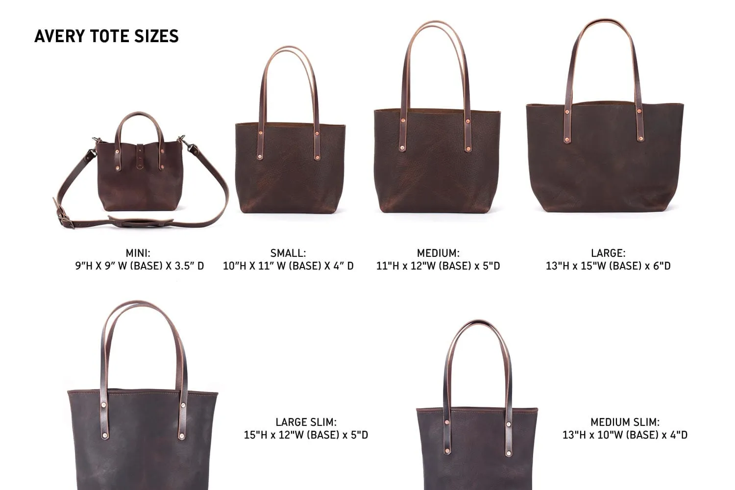 AVERY LEATHER TOTE BAG - MINI CROSSBODY - PEANUT BISON - IN STOCK