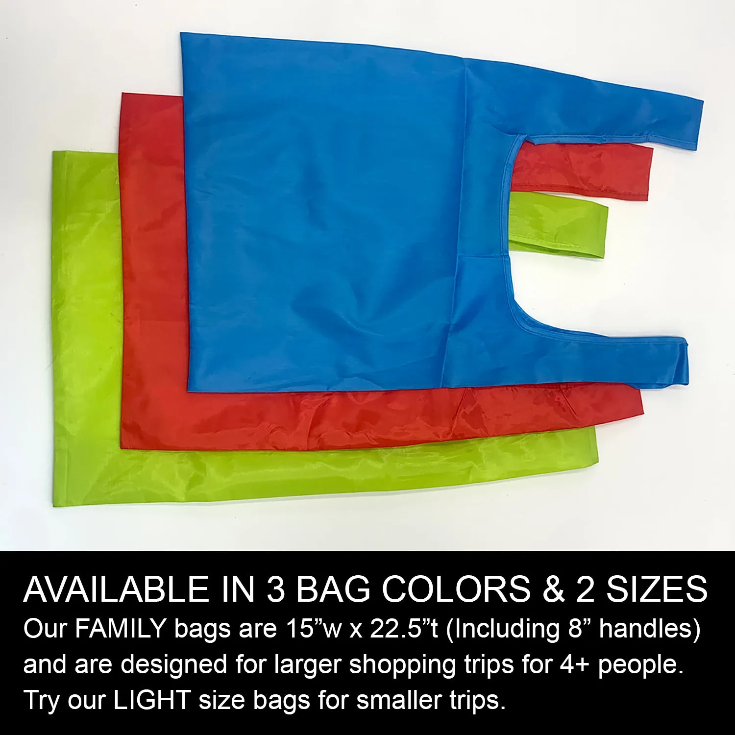 BagFold FAMILY - 10 Reusable Eco-Friendly Grocery Bags For Shopping In A Dispensing Pouch; Features Carabiner Clip & Coupon Pouch