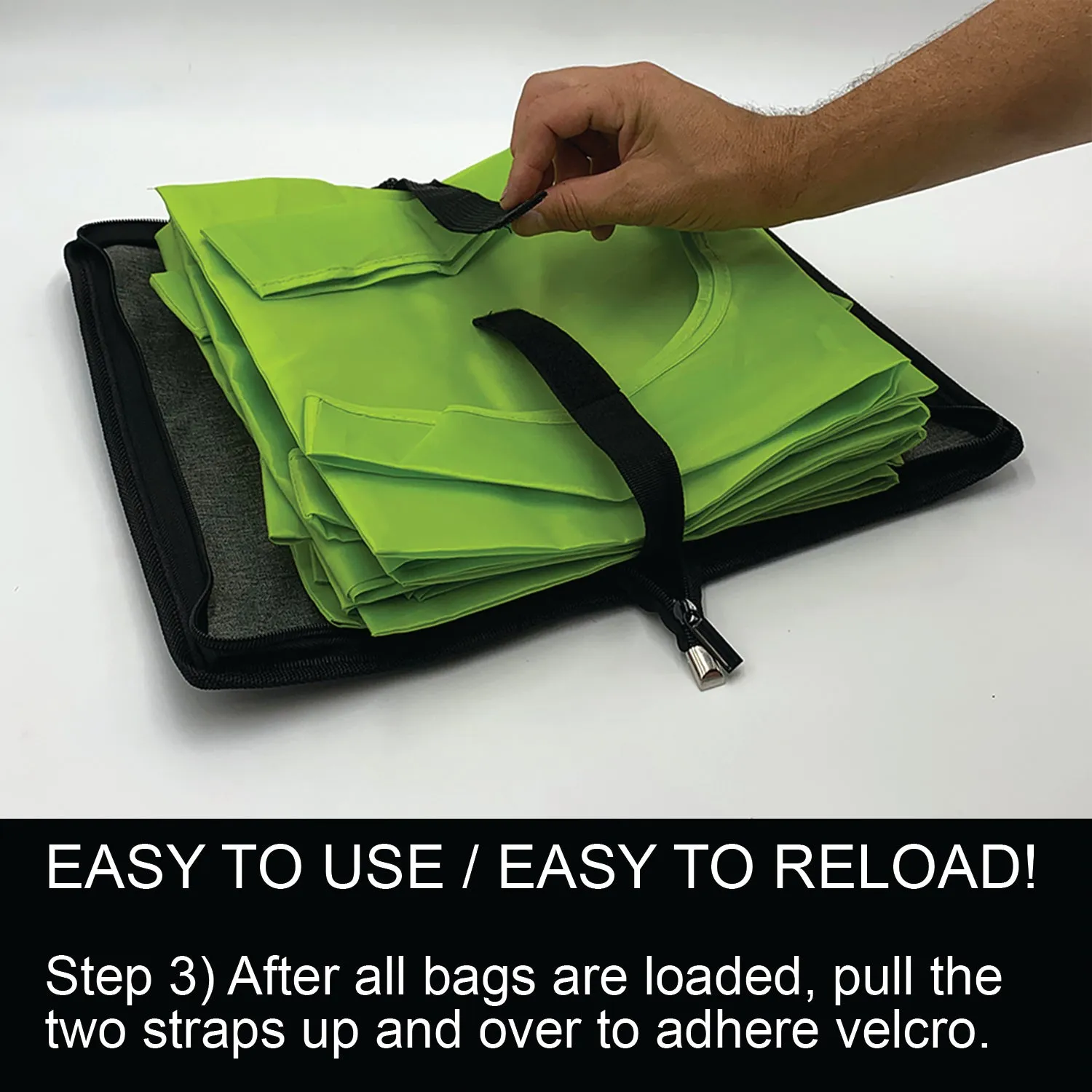 BagFold FAMILY - 10 Reusable Eco-Friendly Grocery Bags For Shopping In A Dispensing Pouch; Features Carabiner Clip & Coupon Pouch