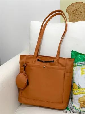 BagForLove - Durable Oversized Shoulder Tote Bag for Daily Use: Features Solid Color & Ample Storage
