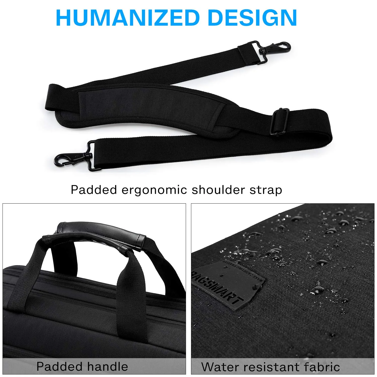 BAGSMART Laptop Shoulder Bag, Expandable Laptop Briefcase, Work Bag for Business Travel Office
