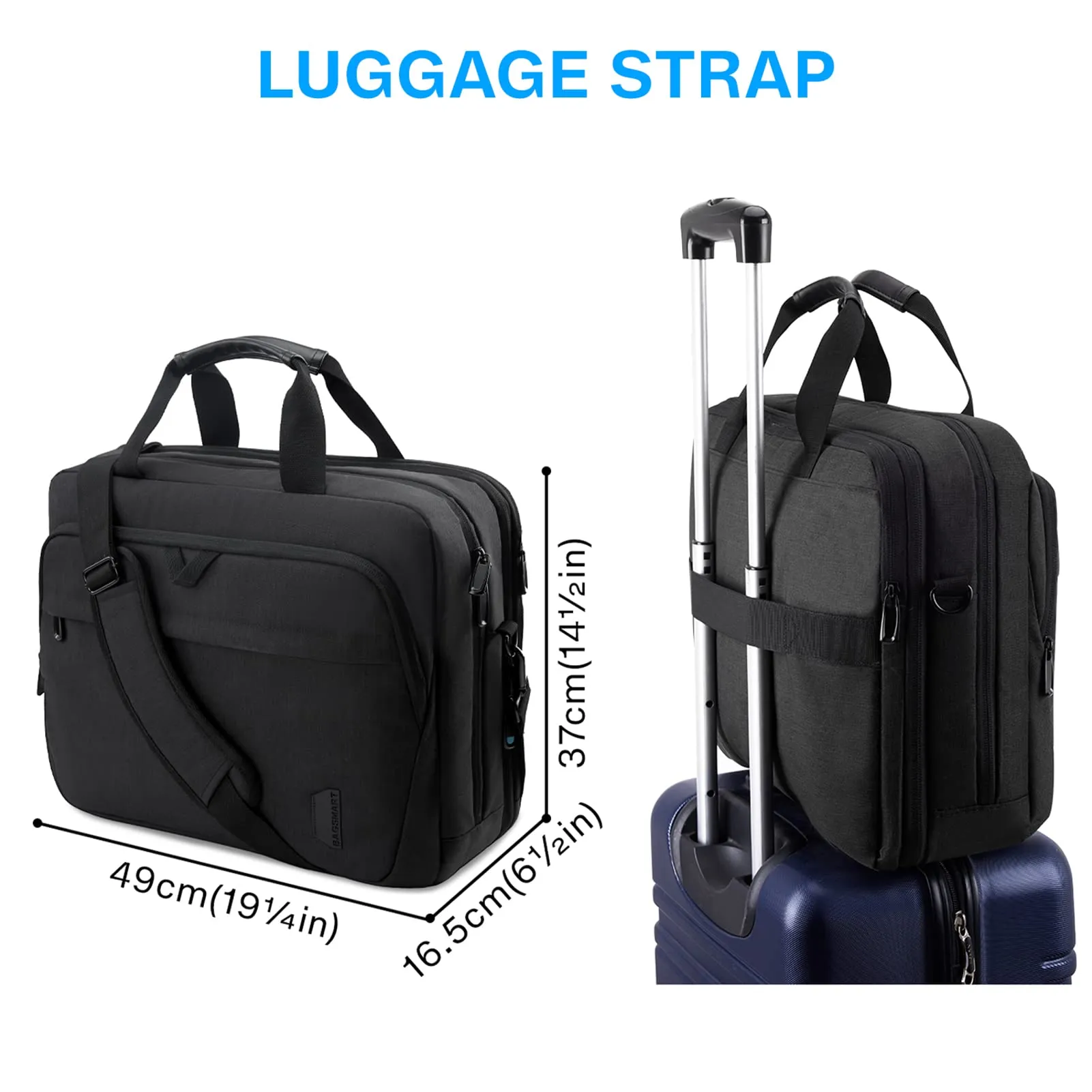 BAGSMART Laptop Shoulder Bag, Expandable Laptop Briefcase, Work Bag for Business Travel Office