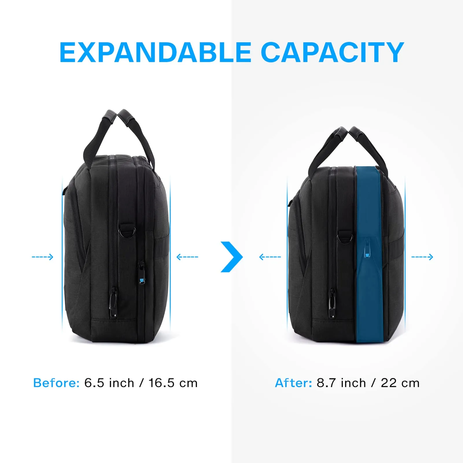 BAGSMART Laptop Shoulder Bag, Expandable Laptop Briefcase, Work Bag for Business Travel Office