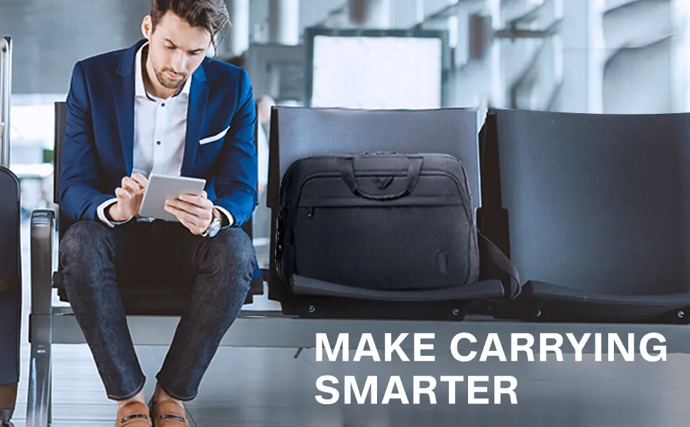 BAGSMART Laptop Shoulder Bag, Expandable Laptop Briefcase, Work Bag for Business Travel Office