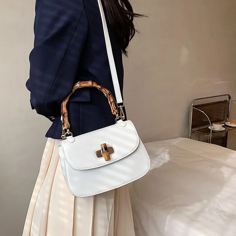 Bamboo Handle Design Small Handbags Purses Women Crossbody Bag  2022 New Fashion Ladies Shoulder Messenger Totes High Quality
