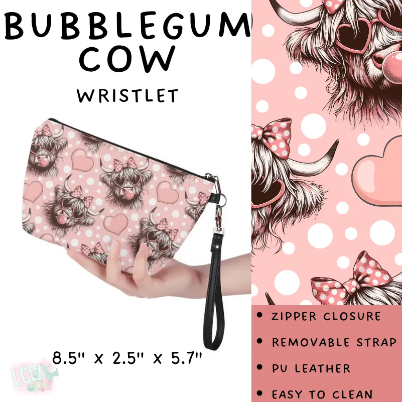 Batch #319 - DS Backpacks, Pouches & Wristlets - Bubblegum Cow Wristlet