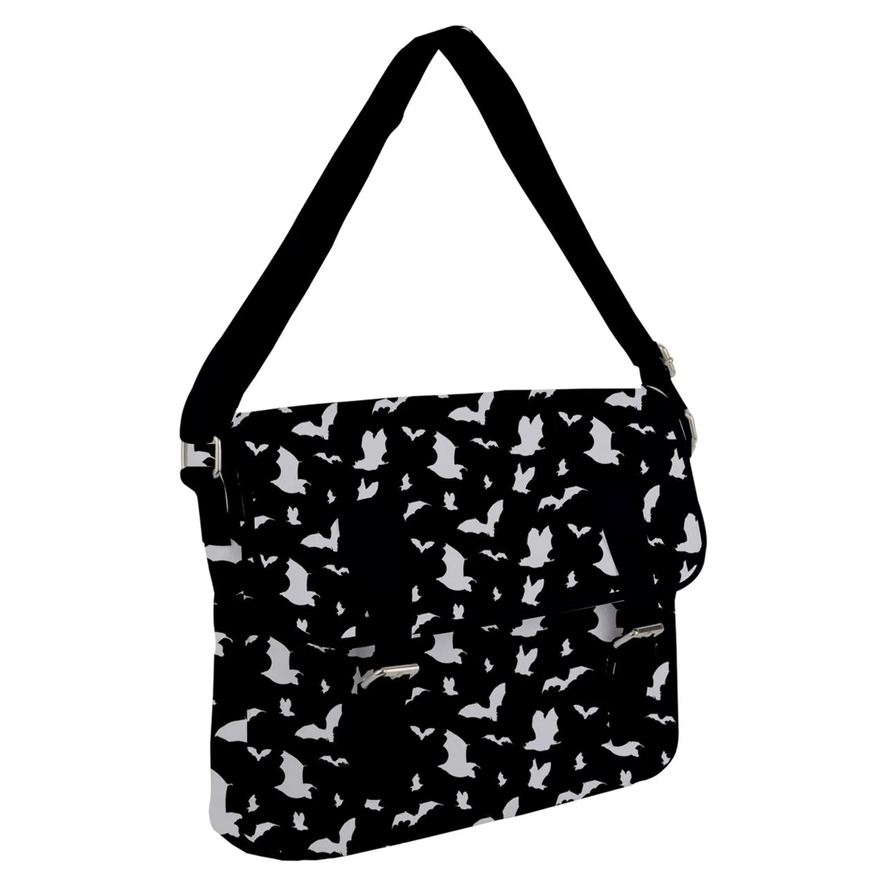 Batty Buckle Messenger Bag / Black