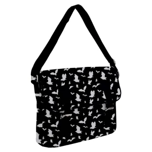 Batty Buckle Messenger Bag / Black