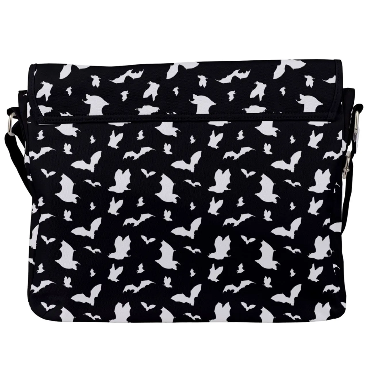 Batty Buckle Messenger Bag / Black