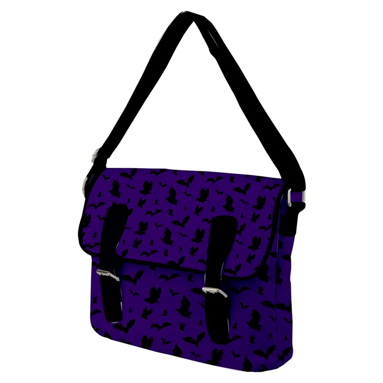 Batty Buckle Messenger Bag / Purplr