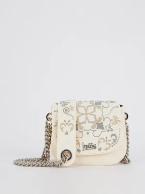 Beige Mini Dafne Azulejos Shoulder Bag