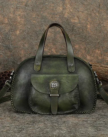 Best Purple Leather Womens Vintage Handbag Handmade Crossbody Purse for Ladies