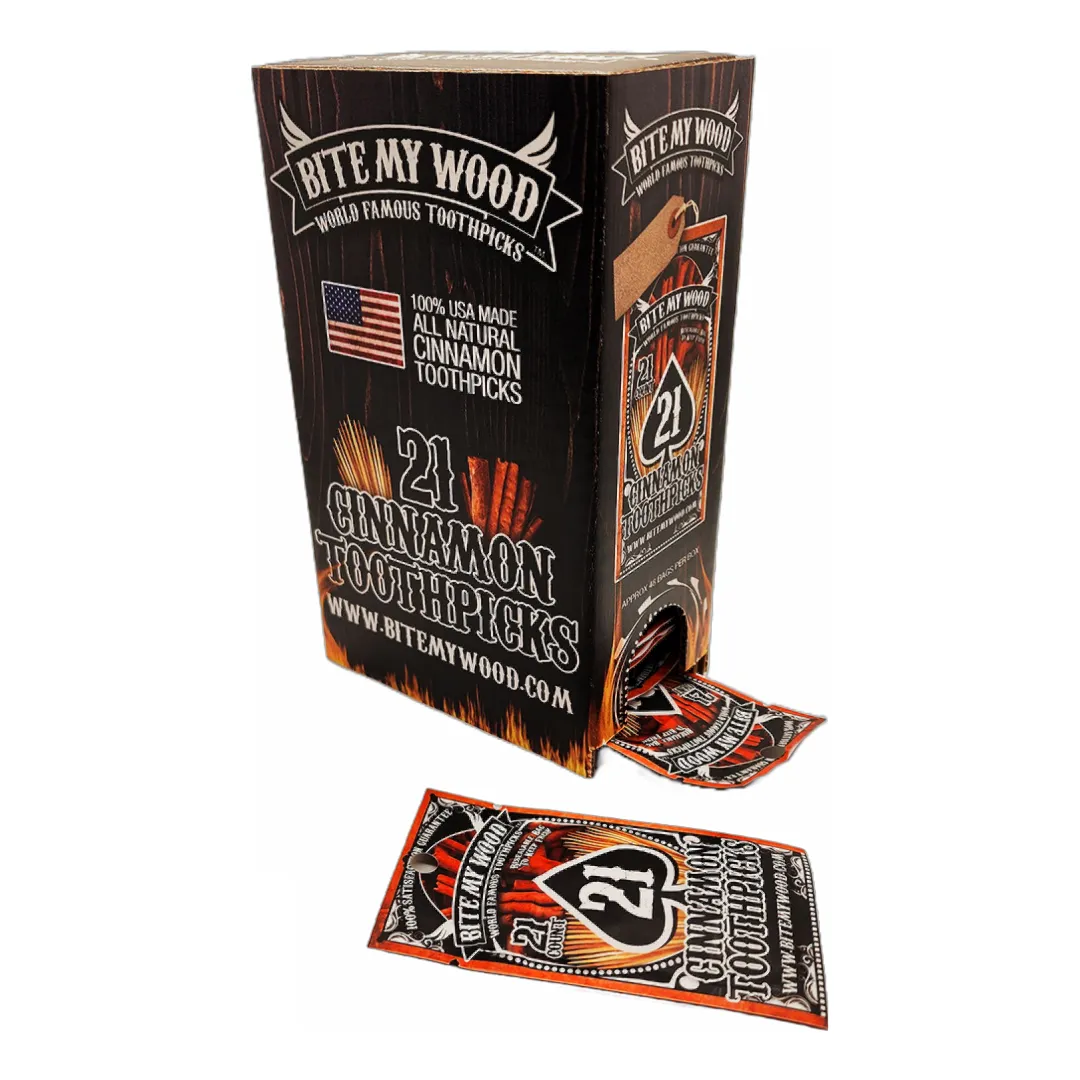 BiteMyWood 21 qty Bag 48 Pack Point Of Sale Counter Store Retail Display 2 Box Purchase