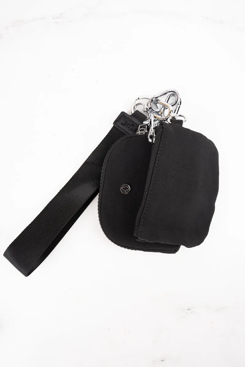 Black Dual Pouch Wristlet