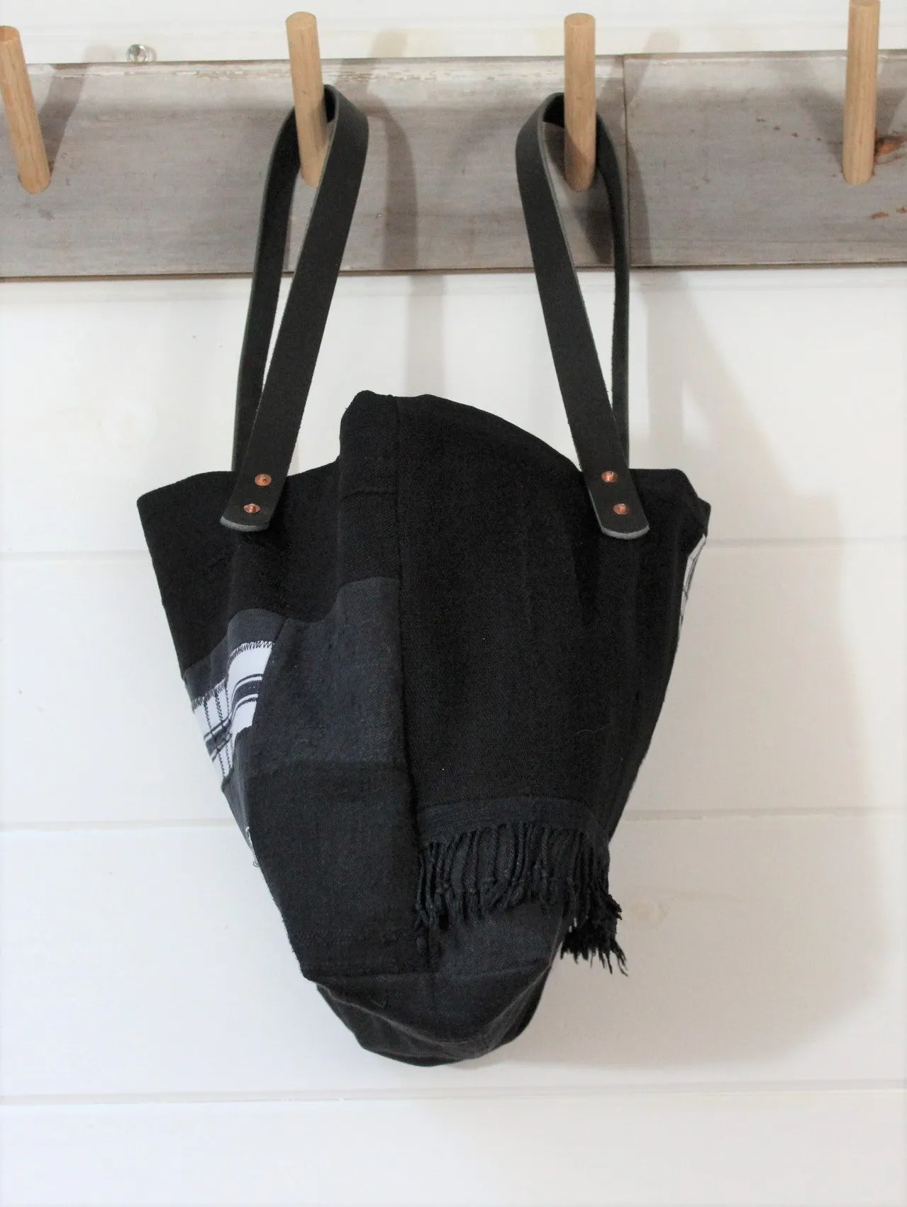Black Kente Patchwork Tote