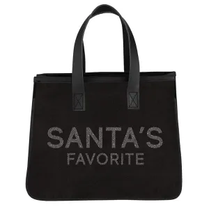 Black Mini Canvas Tote - Santa's Favorite