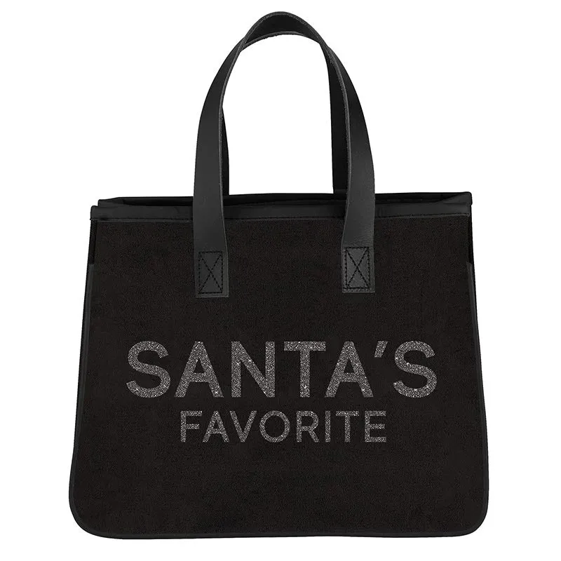 Black Mini Canvas Tote - Santa's Favorite