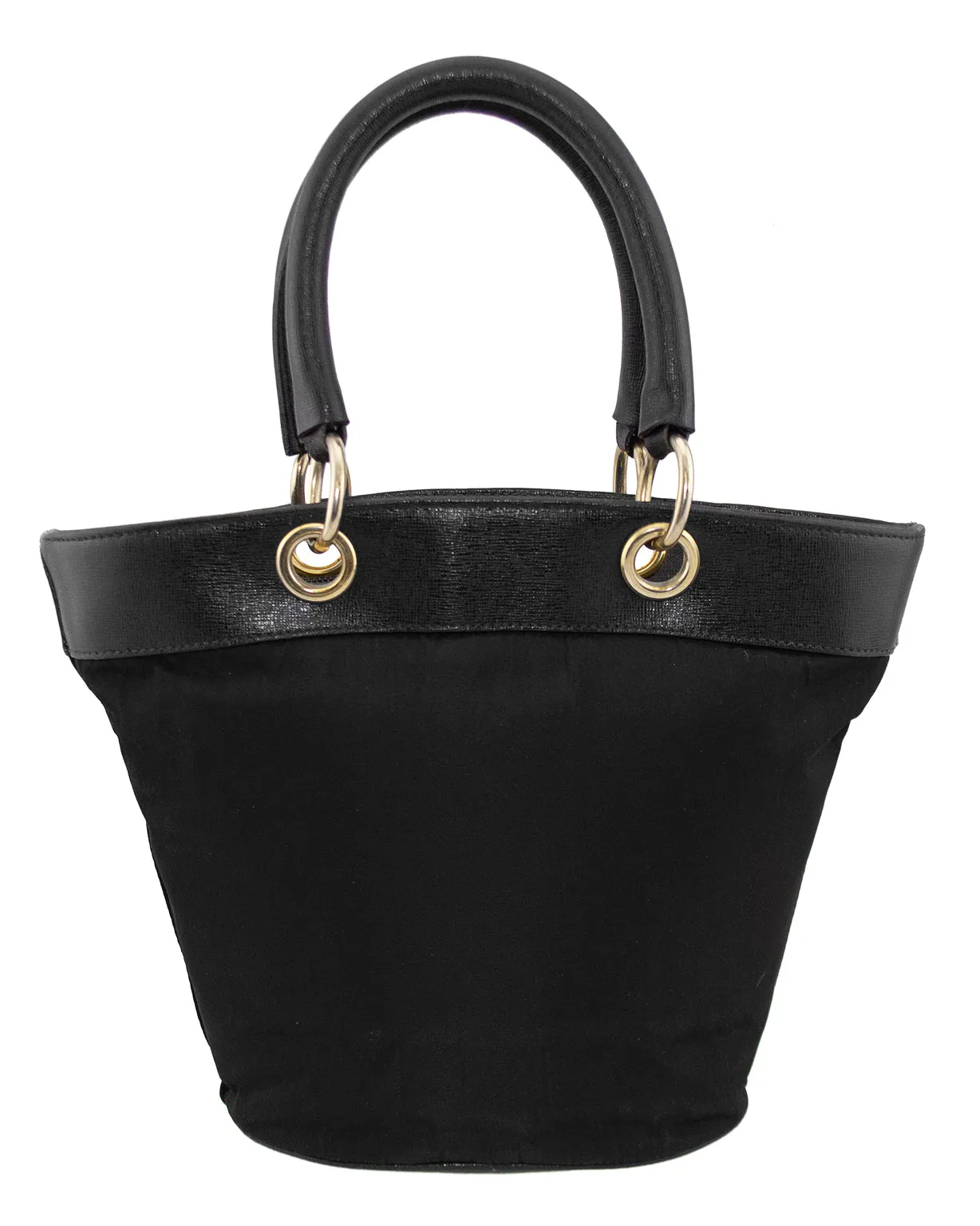Black Nylon Bucket Bag